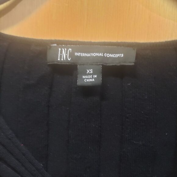 I.N.C. International Concepts Ribbed Surplice Pullover Sweater Black Sz XS III - Picture 5 of 5